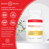 Brain B Balance: Methyl B Complete - Neurobalance Formula with Methylated B Complex - Supports Mood.Mind.Memory - 60 Vegan Capsules