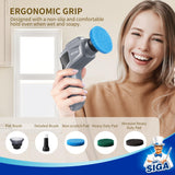 MR.SIGA Electric Spin Scrubber, Electric Cleaning Brush for Kitchen and Bathroom Cleaning, Waterproof Rechargeable Spin Scrubber, Cordless Spin Scrubber with 5 Replaceable Cleaning Brushes and Pads