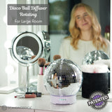 Disco Ball Diffuser Rotating - 300 ML Essential Oil Diffuser with Whisper Quiet Operation, 7 Color Night Light & 4 Time Settings, Cute Eclectic Home Decor | Aromatherapy Diffuser for Large Room Silver