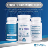 Clinical Effects Ideal Brain - Dietary Supplement for Nootropic Focus and Memory Support - 30 Capsules - B Vitamins, GABA, Alpha-GPC - Helps Support Mental Focus, and Optimal Brain Function