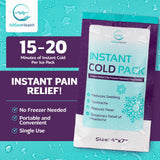 Instant Ice Packs for Injuries 25 Packs (7” x 4”) | Instant Ice Cold Pack - Cold Compress Disposable Ice Pack for Pain Relief, First Aid Essential, Swelling, Toothache, Athletes & Outdoor Activities