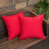 MIULEE Pack of 2 Decorative Outdoor Waterproof Pillow Covers Square Garden Christmas Cushion Sham Throw Pillowcase Shell for Spring Patio Tent Couch 18x18 Inch Red