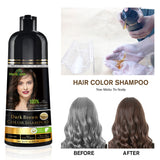 Herbishh Hair Color Shampoo for Gray Hair – Magic Hair Dye Shampoo – Colors Hair in Minutes–Long Lasting–500 Ml–3-In-1 Hair Color–Ammonia-Free (Dark Brown)