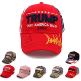 Trump 2024 Hat MAGA Hat Embroidered Take America Back Donald Trump Slogan USA Adjustable Mesh Red Baseball Cap for Woman Men