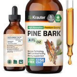 BIO KRAUTER Pine Bark Extracts Tincture - Rich in Antioxidants Liquid Supplement - 400 mg Organic French Maritime Pine Bark Extract Drops - Vegan, Alcohol & Sugar Free Extract - 2 Months Supply