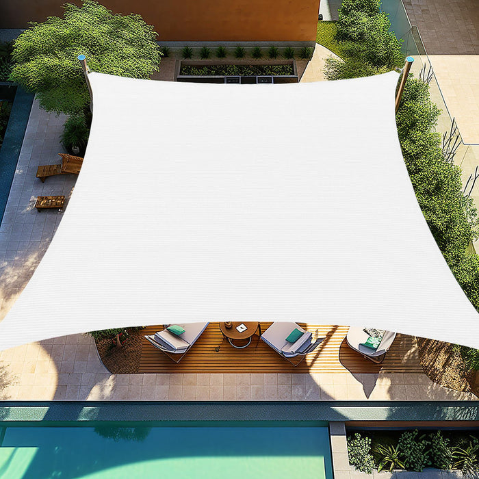 Shade&Beyond Custom Sun Shade Sail 12'x15'RectangleSun Sail Shades Patio UV Block Breathable for Garden Yard Activities, White (We Make Custom Size)