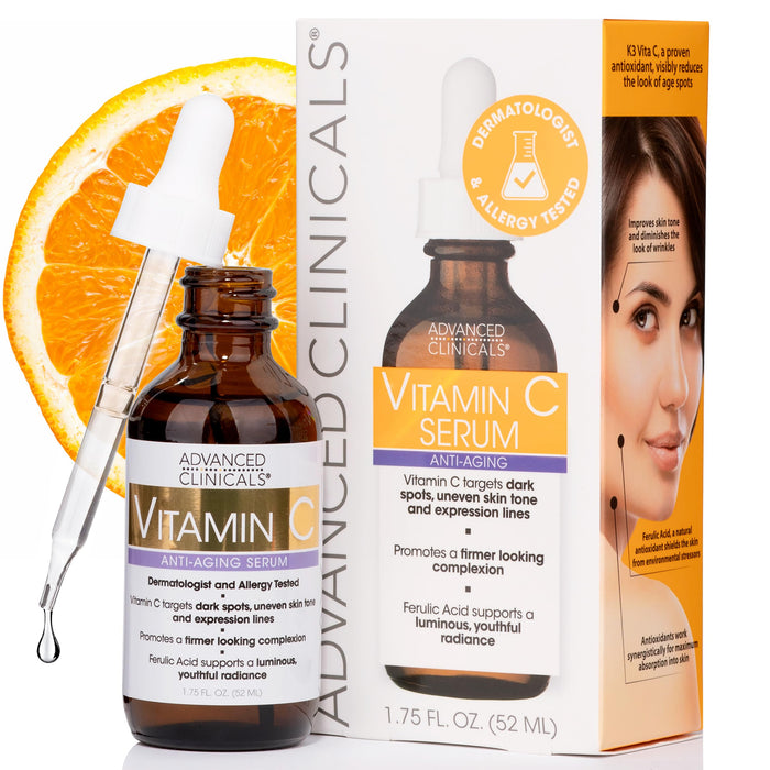 ADVANCED CLINICALS Vitamin C Anti-Aging Serum For Dark Spots 1.75 Fl Oz