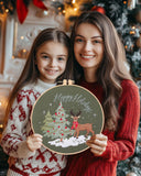 Santune Embroidery Kit - 3pcs Christmas Embroidery Patterns for Beginners with Instructions Cross Stitch Kits for Adults with 1 Embroidery Hoops, Color Threads and Needles, Good Hobbies for Women