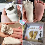 Luna Bean Deluxe Baby Keepsake Hand Casting Kit - Hand Mold Casting Kit for Infant Hand & Foot Mold - Baby Casting Kit for First Birthday, Christmas & Newborn Gifts - Includes Gold and Pearl Paint.