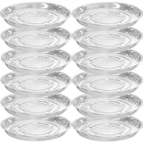 12 Pack Clear Plastic Plant Saucers (10 inch) Drip Trays Plant Plate Dish for Indoor Planters Flower Pots, Bulk