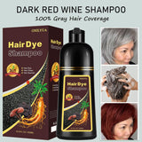 Fvquhvo Red Wine Hair Color Shampoo for Women and Men, Instant Burgundy Hair Dye Shampoo 3 in 1, Shampoo Hair Dye Works in Minutes, Lasting Red Hair Shampoo, Shampoo Para Canas