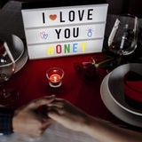 Cinema Light Box with 400 Letters, Symbols & Emojis & 2 Markers, USB Included - BONNYCO | Led Light Box Home Decor, Room Decor | Light Up Sign Novelty Gifts Christmas & Birthdays | Marquee Light Box