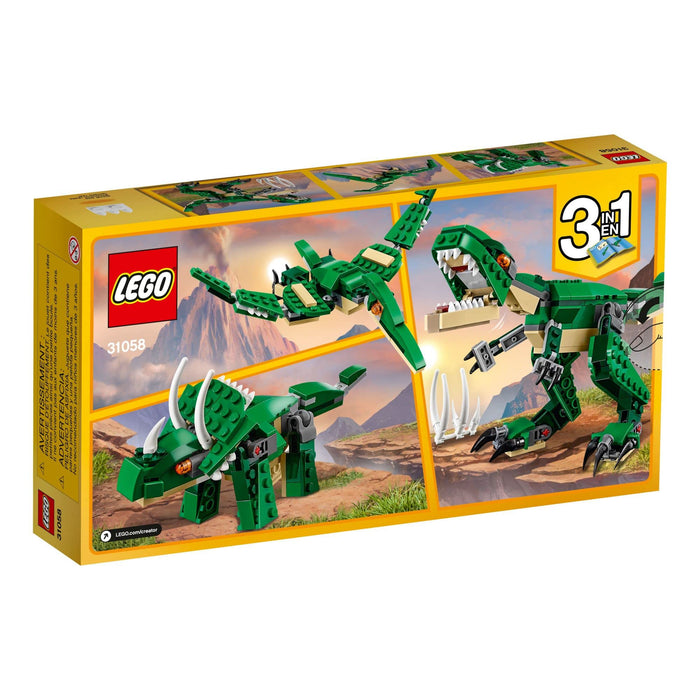 LEGO Creator 3 in 1 Mighty Dinosaur Toy, Transforms from T. rex to Triceratops to Pterodactyl Dinosaur Figures, Great Gift for 7-12 Year Old Boys & Girls, 31058