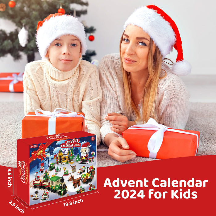 ZIZZ Advent Calendar 2024 Kids: 24 Days Christmas Building Blocks Toy Xmas Holiday Countdown Building Set Christmas Gift for Boys Girls Teen Age 6 7 8 9 10 11 12+ Years Old Christmas Stocking Stuffers