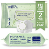 X Large Wet Wipes for Adults - 2 Packs of 56 [112 Count] Disposable Incontinence Wipes, 12" x 8" Adult Wipes for Elderly - Personal Body Wipes for Women and Men, Pre Moistened Adult Washcloths