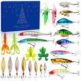 Fishing Tackle Advent Calendar 2024, 24 Days Christmas Fishing Set Fishing Lure Advent Calendar for Adult Men Teen Boys Father Boyfriend Granpa, 2025 Xmas Surprise Gift for Fishing Lover