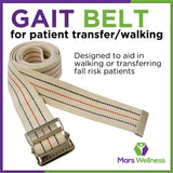 Premium Patient Transfer/Walking Gait Belt with Metal Buckle - Beige 72"L x 2"