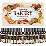 Bakery Essential Oils Set - Fragrance Oil for Diffusers, Candle Making - Pumpkin Pie, Coffee Cake, Oatmeal Cookie, Gingerbread, Cinnamon Apple Aromatherapy Scented Oils (5ml)