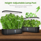 Indoor Garden Hydroponics Growing System 12 Pods, Indoor Herb Garden with LED Grow Light, Adjustable Height Up to 10.8inch, Hydroponics for Family