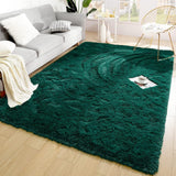 Merelax Soft Modern Indoor Shaggy Area Rug for Bedroom Livingroom Dorm Kids Room Home Decorative, Non-Slip Plush Fluffy Furry Fur Rugs Comfy Nursery Accent Floor Carpet 3x5 Feet, Christmas Green