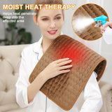 Heating Pad-Electric Heating Pads for Back,Neck,Abdomen,Moist Heated Pad for Shoulder,Knee,Hot Pad for Pain Relieve,Dry&Moist Heat & Auto Shut Off(Brown, 12''×24'')