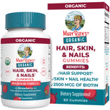 MaryRuth Organics Hair Skin and Nail | USDA Organic | Biotin Gummy with Vitamin C and E | for Ages 14+ | 60 Count