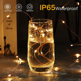 Brightown Outdoor Solar String Lights, 6 Pack 33Feet 100 Led Solar Powered Fairy Lights with 8 Modes Waterproof Decoration Copper Wire Lights for Patio Yard Trees Christmas Wedding Party (Warm White)