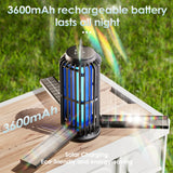 TIENBE Solar Bug Zapper, 4200V Mosquito Zapper, 3600mAh Rechargeable Bug Zapper, Cordless & Waterproof Electric Insect Zapper, Outdoor Fly Zapper with 3 Modes Light, for Home, Patio, Backyard, Garden