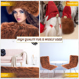 Faux Fur Fabric Christmas Fluffy Fuzzy Craft Shaggy Synthetic Plush Patch Sewing Fur Cuts for DIY Halloween Winter Costume Gnome Beard Miniature Dolls Costume Rugs Mats (Brown,60 x 18 Inch)