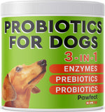 PAWFECTCHEW Dog Probiotics and Digestive Enzymes - Seasonal Allergy Support - Dog Gut Health Probiotics + Prebiotics for Dogs Digestive Health - Prevents Grass Burns