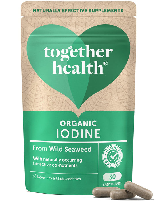 Organic Seaweed Iodine Supplement – Together Health – from Organic Seaweed – Natural Source of Iodine – Vegan Friendly – Made in The UK – 30 Vegecaps