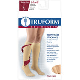 Truform 30-40 mmHg Compression Stockings for Men and Women, Knee High Length, Closed Toe, Beige, Medium