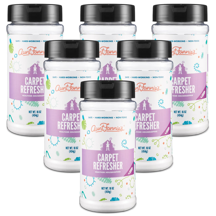 Aunt Fannie's Carpet Refresher, Odor Neutralizer & Deodorizer for Homes with Children, Pets, and other Odor Causes, Lavender Scent, 16 Ounce Powder (Pack of 6), Packaging May Vary