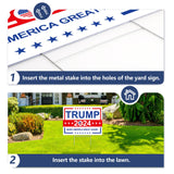 Trump Yard Signs 2024, Double Side 24” x 18” with Metal Stake Make America Great Again Political Yard Sign, Patriotic Decorations Voted for Donald Trump Lawn Sign 2024 Outdoor Election Decoration