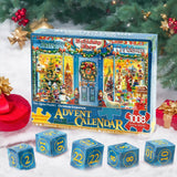 Advent Calendar 2024 Christmas Jigsaw Puzzle - 1008 Pieces 24 Days of Countdown Calendar Christmas Emporium Puzzle Family Game Puzzles for Christmas Gift Toys Teens Adult