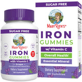 MaryRuth's Iron Suppleme nt Gummies for Adults | Sugar Free | Gummy Iron Supplements + Vitamin C for Ages 14+ | Iron Supplement for Iron Deficiency | Immune Support | Vegan | Non-GMO | 60 Count