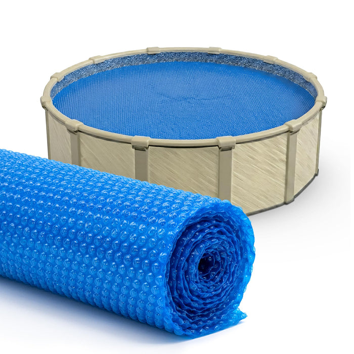 Sun2Solar Blue 24 ft Round Pool Solar Cover | 12 Mil | Heat Retaining Blanket for Inground & Above Ground Swimming Pools | Sun's Energy Heats Pool | Bubble Heating Blankets | 1200 Series