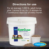 Farnam Sand Clear for Horses Natural Psyllium Crumbles, Veterinarian recommended to support the removal of sand & dirt from the ventral colon, 20 lbs., 64 scoops