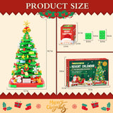 Advent Calendar 2024 Building Blocks Kit - Christmas Tree, 572 Pieces 24 Days Surprise Christmas Countdown Toys Building Set, with LED Light Building Toys Desk Decor Christmas Gifts for Kids Adult