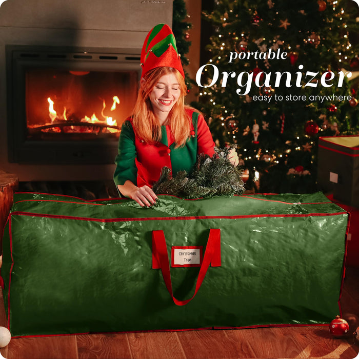 Handy Laundry, Christmas Tree Storage Bag - Stores 9 Foot Artificial Xmas Holiday Tree, Durable Waterproof Material, Zippered Bag, Carry Handles. Protects Against Dust, Insects and Moisture.