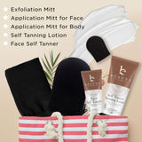 Tanning Lotion Self Tanner Kit - USA Made with Organic & Natural Ingredients, Self Tanning Lotion Face Tanner & Application Kit, Non Toxic Gradual Tan Lotion, Sunless Tanning Lotion for Women & Men