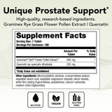 Theralogix Prostate PQ - Rye Grass Pollen Extract & Quercetin Supplement - 90-Day Supply - Antioxidant Support for Prostate & Pelvic Health & Urinary Tract Function* - NSF Certified - 180 Tablets