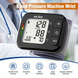 Blood Pressure Machine Wrist Blood Pressure Cuff Wrist BP Monitor Wrist Cuff Automatic Monitor with Irregular Heartbeat Detection Large Display 120 Readings Memory 2 Users with Batteries for Home Use