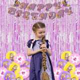 BRAVESHINE Clear Purple Party Decorations Iridescent Foil Fringe Backdrops - 2 Pack 3.2 x 6.5 ft Metallic Tinsel Photo Booth Pros Streamer Curtains for Birthdays Bachelorette Christmas Parties