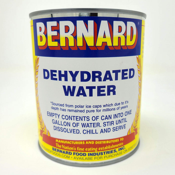 Bernard Food Industries Dehydrated Water 8oz Can. NEW Formula! Essential Camping & Survival Supply. Funny Gag Gift & Adult Stocking Stuffer for Men & Women.