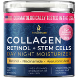 Collagen Face Moisturizer with Airless Pump - Collagen Botanical Stem Cells Cream for Skin with Retinol, Niacinamide, Hyaluronic Acid - Anti-Aging Day & Night Cream - Made in USA (1.7 Oz)