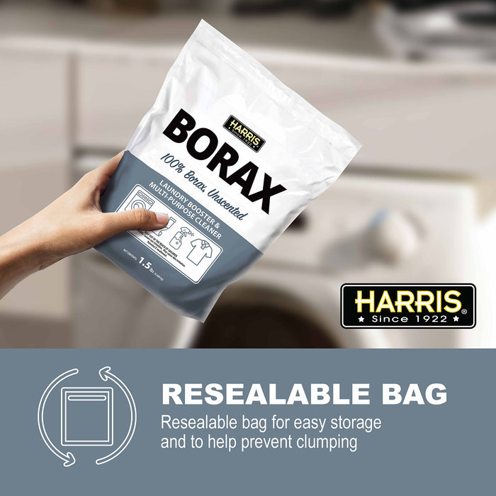 Harris Borax Powder Laundry Booster and Multipurpose Cleaner, 1.5lb (Unscented)