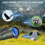 2024 New 80x100 HD High Powered Monocular Telescope with Smartphone Adapter and Tripod,Monoculars for Adults,Clear View,Monocular for Bird Watching