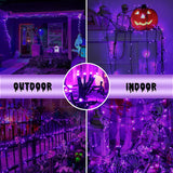 kemooie 500 LED Purple Halloween Lights, 164FT 8 Twinkle Modes Plug in Lights, Waterproof Extra Long String Lights for Outdoor Indoor Tree Wedding Party Garden Halloween Christmas Decorations (Purple)