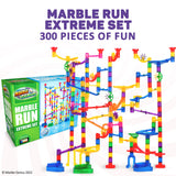 Marble Genius Marble Run - 300 Complete Pieces Maze Track Christmas Toys for Adults, Teens, Toddlers & Kids Aged 4-8 Years Old, (181 Translucent Marbulous Pieces + 119 Glass-Marble Set), Extreme Set